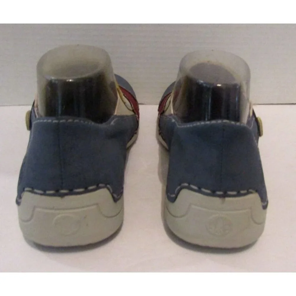 Rieker 52589-14 Womens 40 Multicolor Suede Slip On Comfort Shoes Colorblock